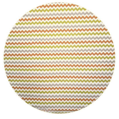 Charlo's Set of 4 Round Placemats Covers Paint ZigZag 14 Dia inch