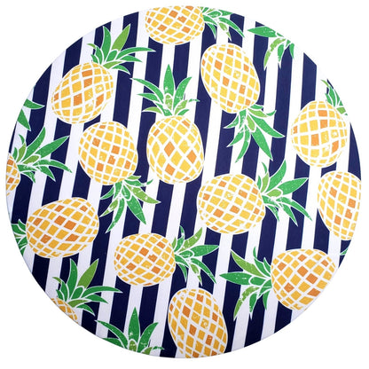 Set of 4 Round Placemats Covers 14 Dia inch Yellow Pineapple Stained Glass