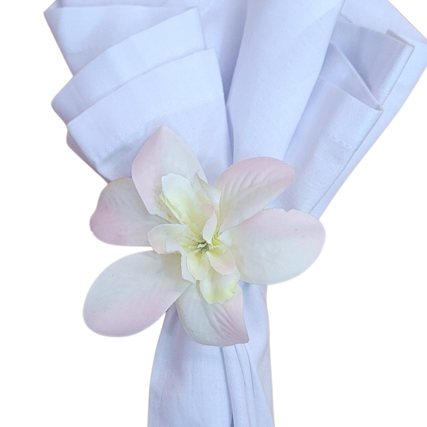 Sets 6 or 12 Mini Orchid Off White Mixed Rose Flower Napkin Rings