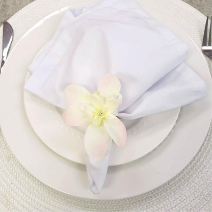 Sets 6 or 12 Mini Orchid Off White Mixed Rose Flower Napkin Rings