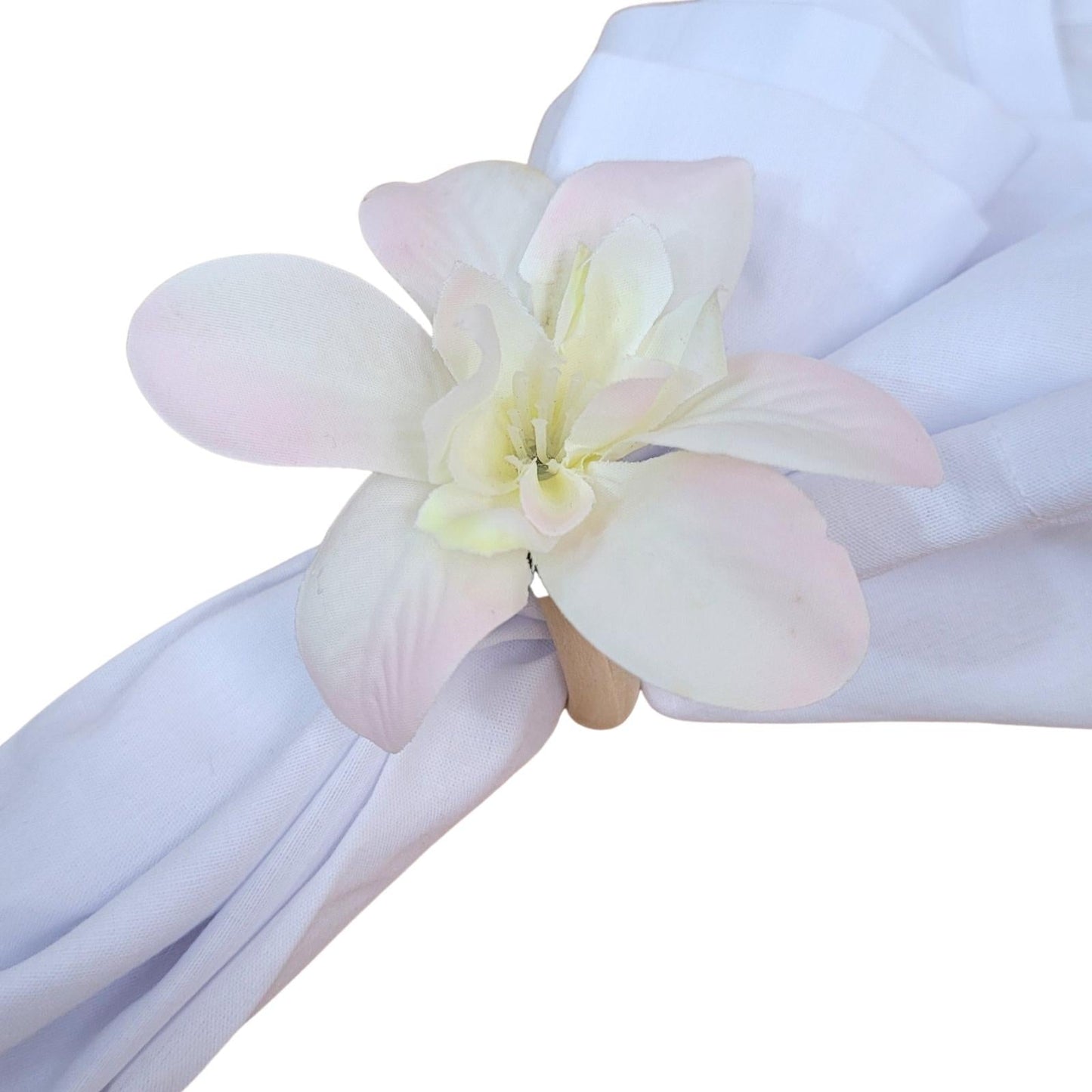 Sets 6 or 12 Mini Orchid Off White Mixed Rose Flower Napkin Rings