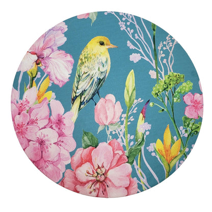 Set of 4 Round Placemats Covers Blue Bird Versailles 14 Dia inch