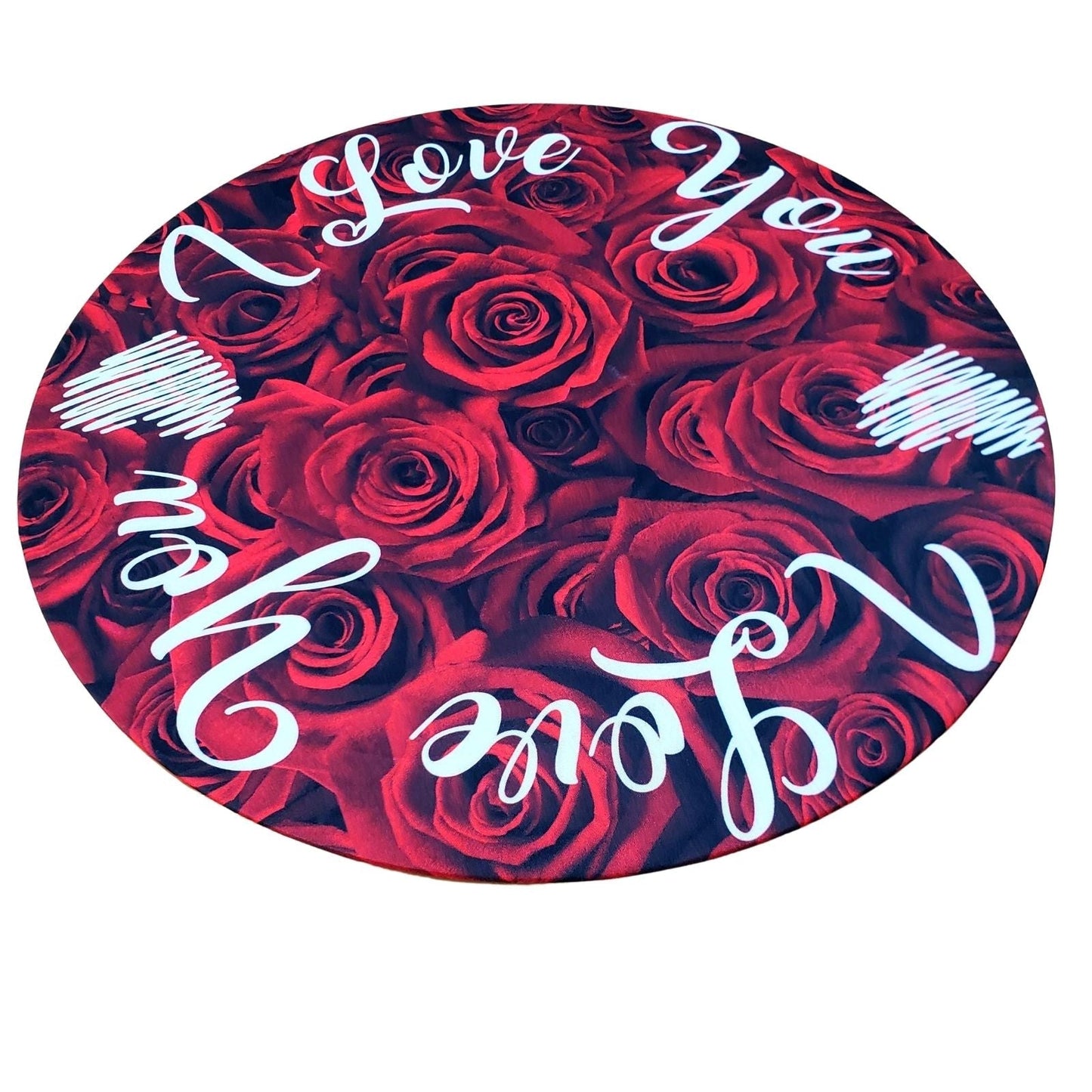 Set of 4 Round Placemats Covers I Love you 14 Dia inch