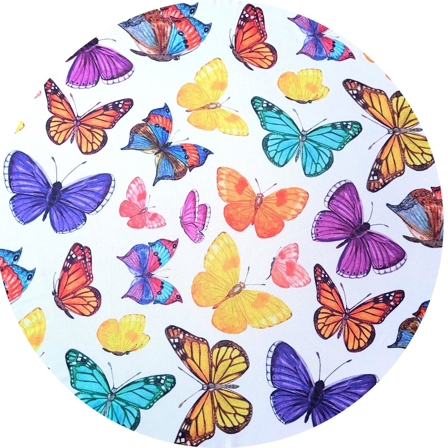 Set of 4 Round Placemats Covers 14 Dia inch Butterflies