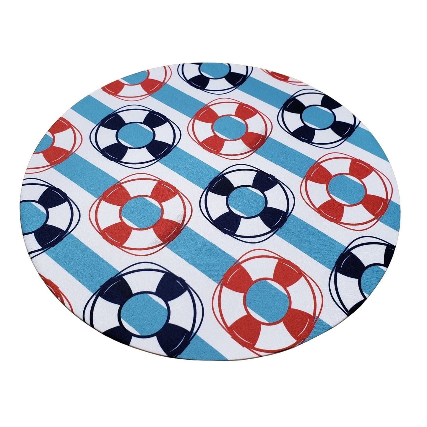 Set of 4 Round Placemats Covers Nautical Blue 14 Dia inch