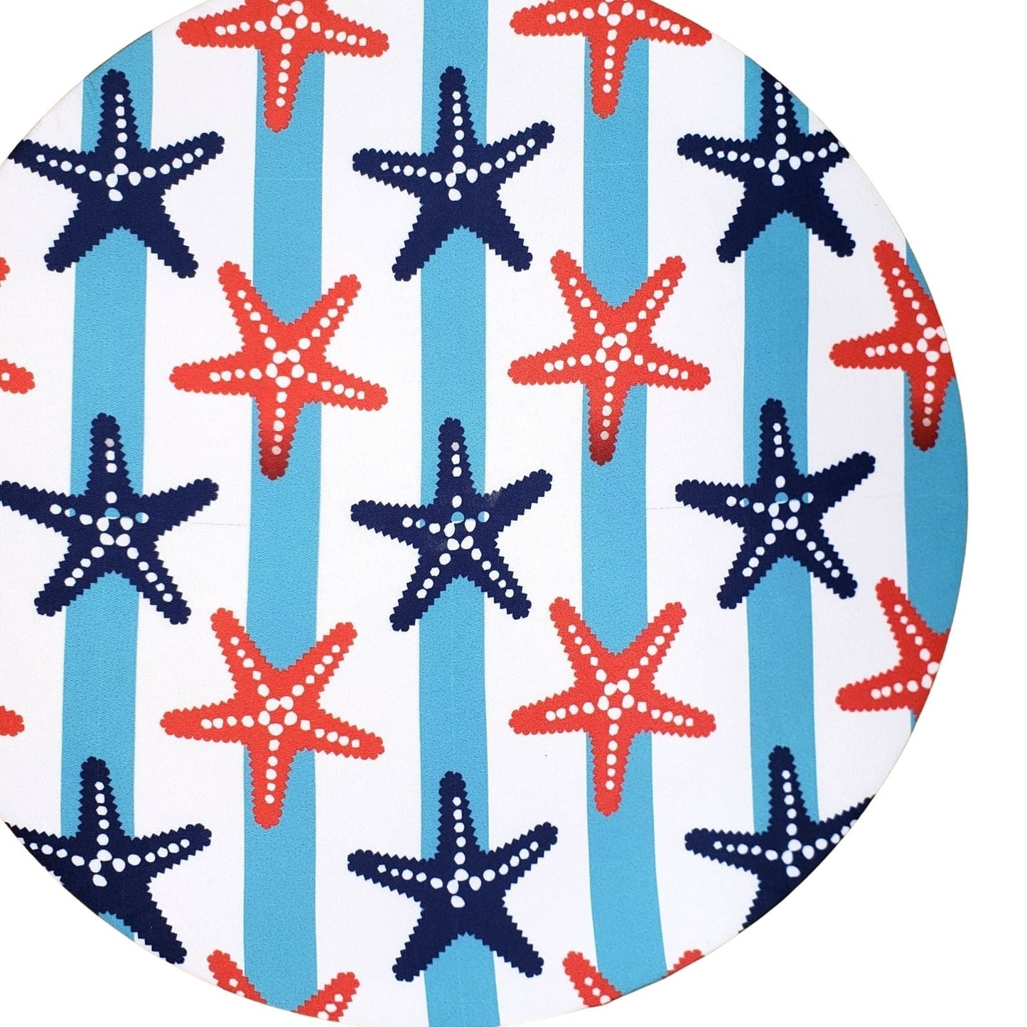 Set of 4 Round Placemats Covers Reply Starfish Blue 14 Dia inch