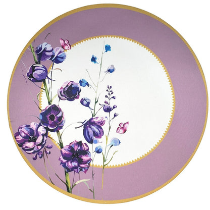 Set of 4 Round Placemats Covers Ring Oriental Lilac 14 Dia inch