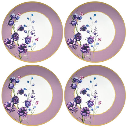 Set of 4 Round Placemats Covers Ring Oriental Lilac 14 Dia inch