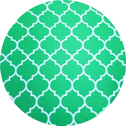 Set of 4 Round Placemats Covers 14 Dia inch Lemon Green Arabesque