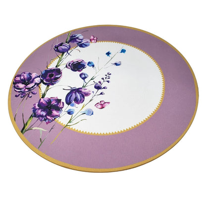 Set of 4 Round Placemats Covers Ring Oriental Lilac 14 Dia inch