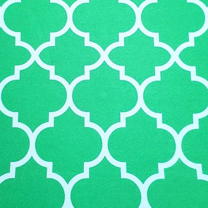 Set of 4 Round Placemats Covers 14 Dia inch Lemon Green Arabesque