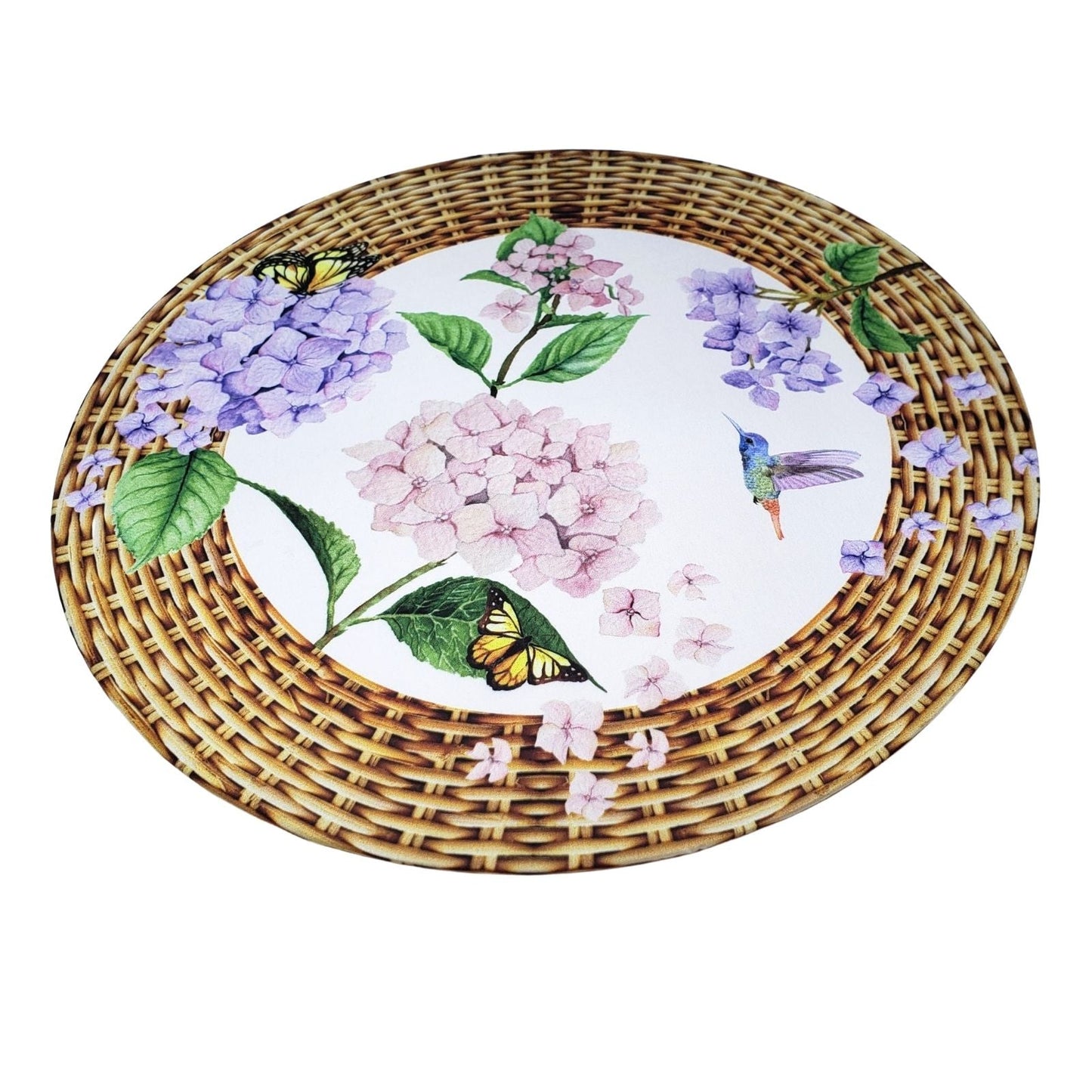 Charlo's Set of 4 Round Placemats Covers 14 Dia inch Ring Orchid for dining table setting