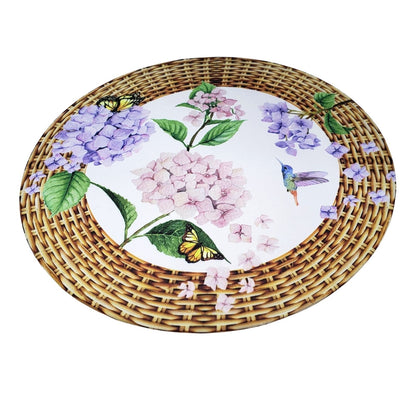 Charlo's Set of 4 Round Placemats Covers 14 Dia inch Ring Orchid for dining table setting