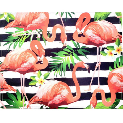 Set of 4 Waterproof Rectangular Placemats Flamingo 17X13