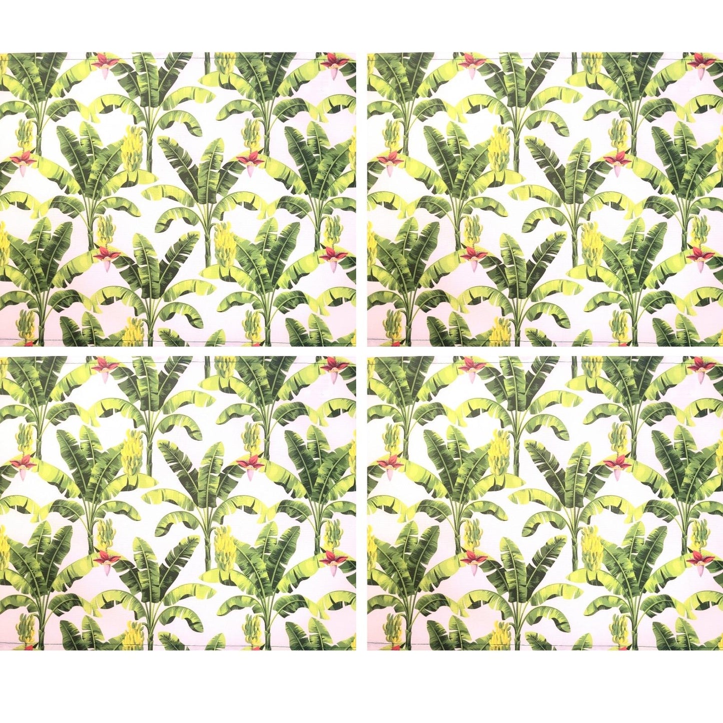 Set of 4 Waterproof Rectangular Placemats Replica Banana 17X13