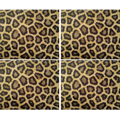 Set of 4 Waterproof Rectangular Placemats Wild Jaguar 17X13