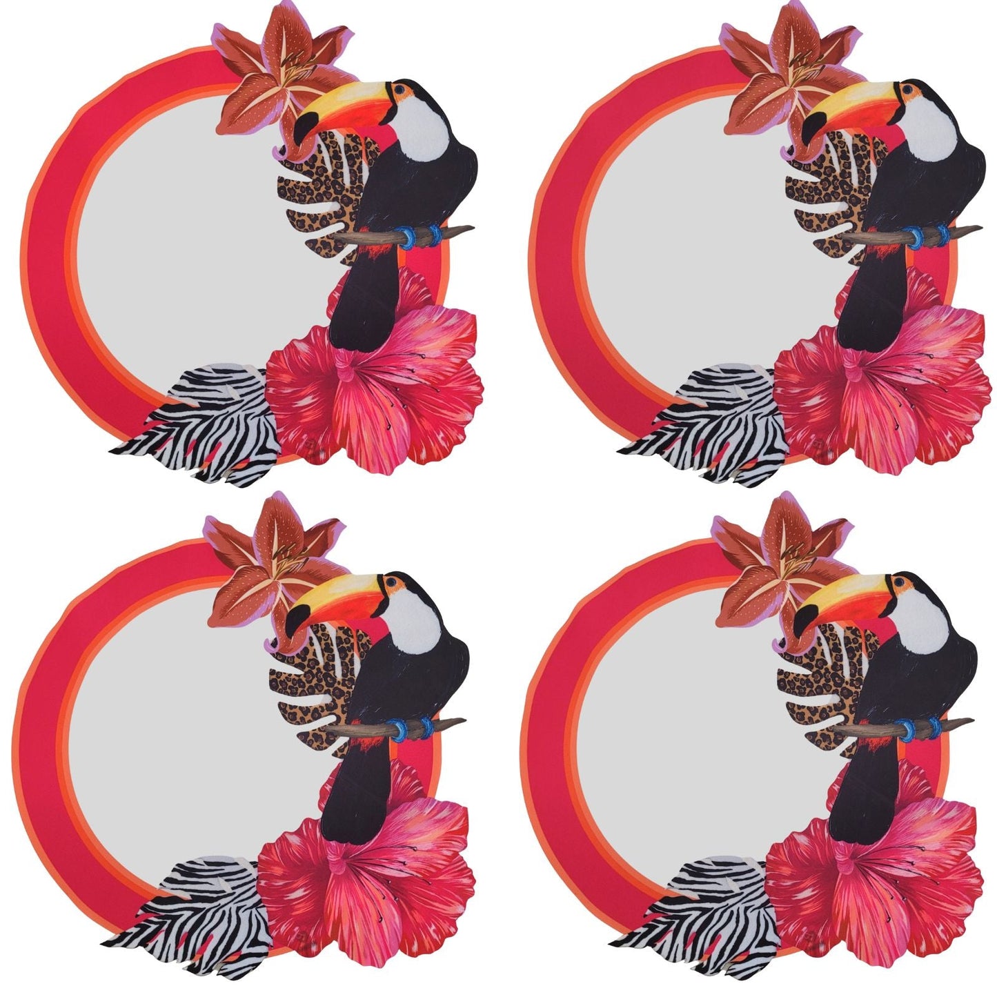 Set of 4 Waterproof Premium Placemats Toucan Luxury