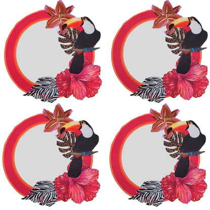 Set of 4 Waterproof Premium Placemats Toucan Luxury