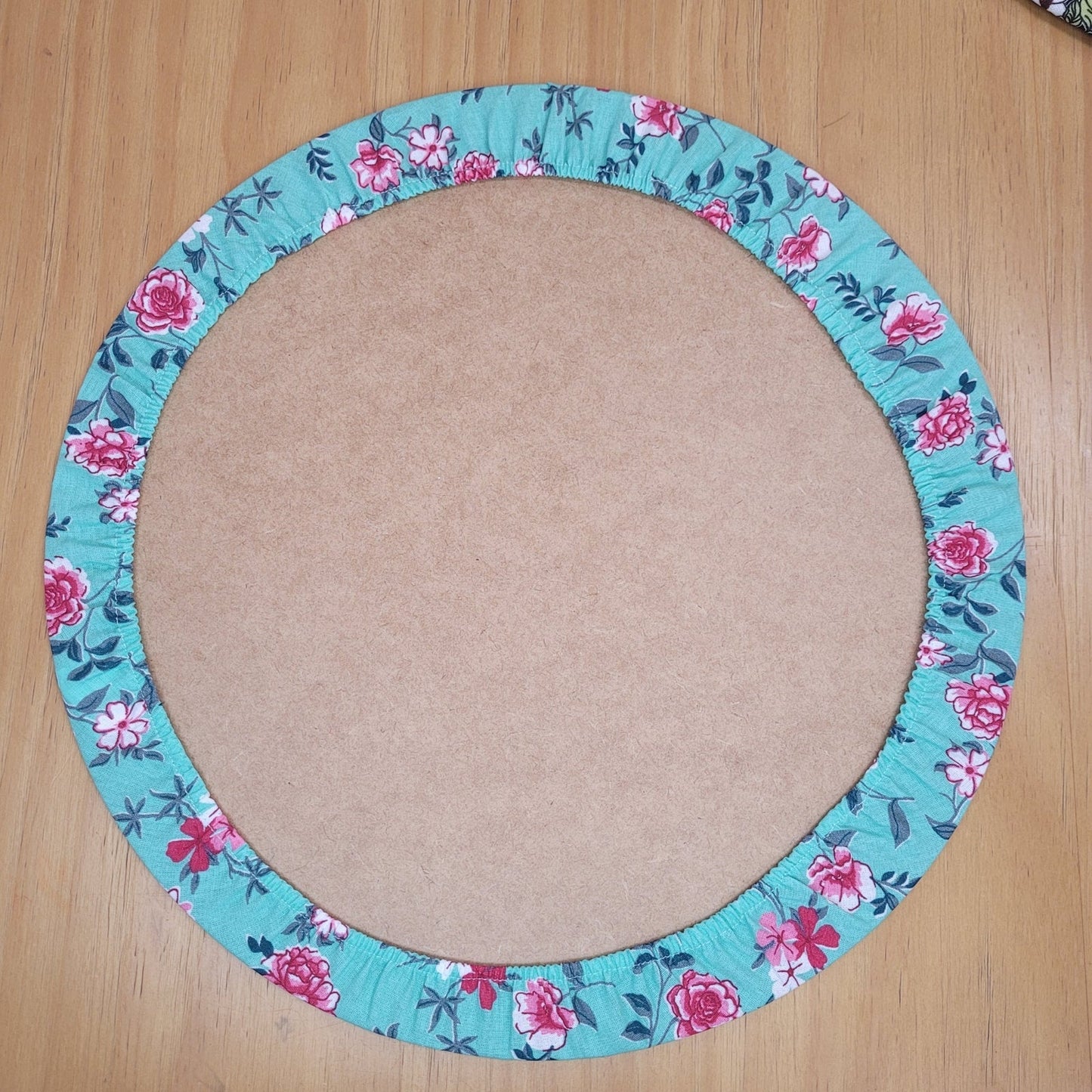 Charlo's Set of 4 Round Placemats Covers 14 Dia inch Water Green Floral