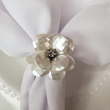 Maison Charlô | Set of 4 Delicate Flower Napkin Rings | Wedding, Thanksgiving, Christmas, New Year, Wedding, Banquet, Birthday