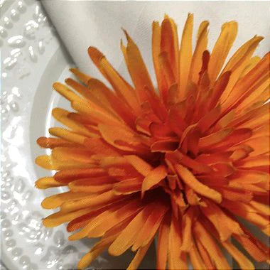 Set of 4 Orange Dandelion Flower Napkin Rings