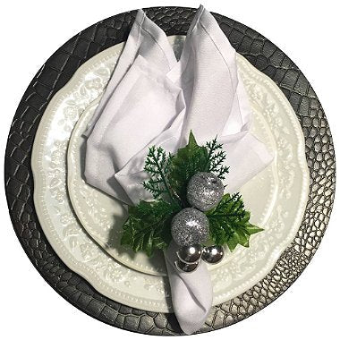 Maison Charlo | Set of 4 Charlo's Silver Prime Christmas Napkin Rings